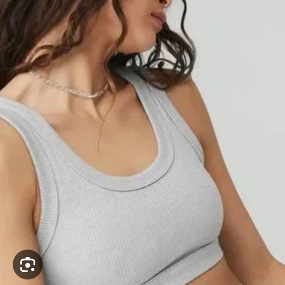 ALO Yoga Other - ALO Yoga Light Gray Ribbed Spirts Bra